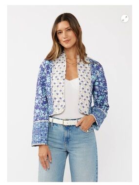 Lovestitch Celeste reversible jacket in blue floral